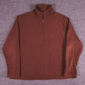 Regatta Great Outdoors Mens XXL Brown Waffle 1/4 Zip Long Sleeve Pullover Jumper